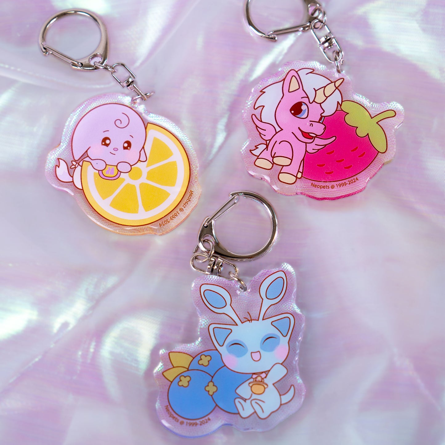 Neopets Baby Fruit Acrylic Keychains - Kacheek, Aisha, Uni