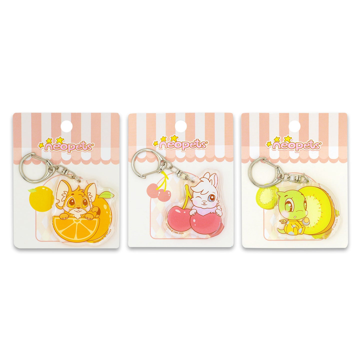 Neopets Baby Fruit Acrylic Keychains - Cybunny, Kougra, Shoyru