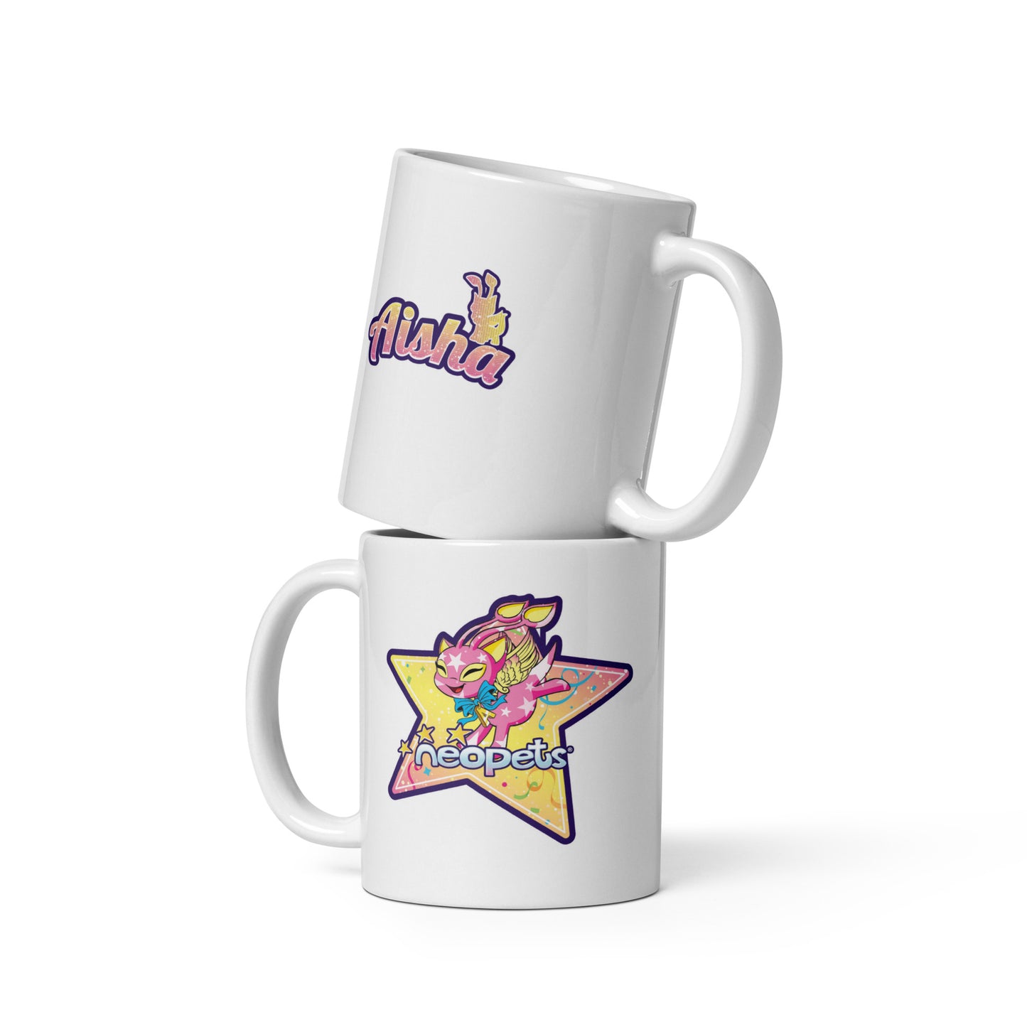 Neopets 25th Anniversary Aisha White Glossy Mug